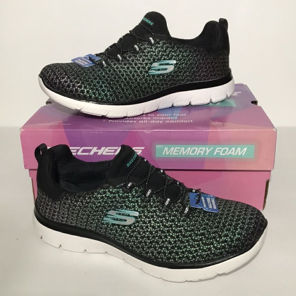Skechers Summits Glowing Iris Washable Mesh Bungee Sneakers